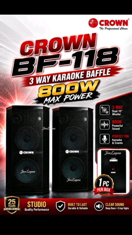 Check out Crown BF-118 800W 3 way Karaoke Baffle (1 PC) #shopeefinds #sale #sulitdeal #everyone #speaker #karaoke #baffle #karaokebaffle