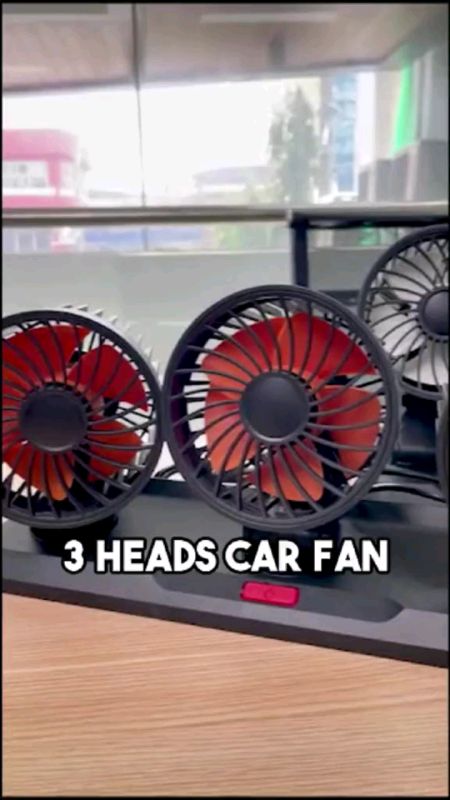Universal 3-Head Car Fan – 12/24 V, 360° Adjustable, Low-Noise #fyp #MasMuraSaShopee #FreeCoinsInShopeeVideo #FREECOINSINSHOPEE