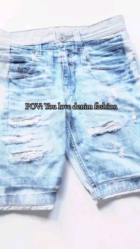 #jag mens black distressed denim slim fit short
