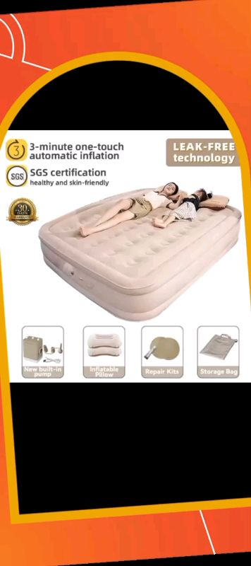 JF Portable inflatable bed outdoor camping plush mattress with built-in electric pump #JF #HOME #renshimes #MasMuraSaShopee #ShopeePHPaydaySale