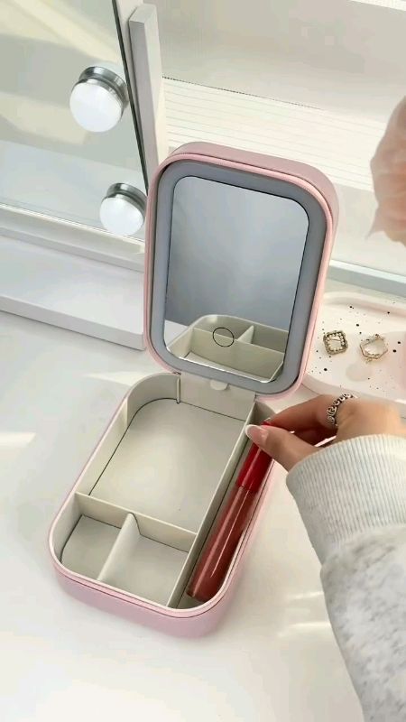 Cosmetic Bag & Folding Mirror ✨ #trending #FreeCoinsInShopeeVideo  #shopeefinds