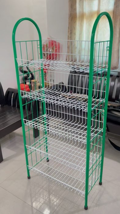 Grocery Tray Metal Heavy Duty #fyp #metalheavydutystand #multipurposestand #grocerytray #snacksorganizer #tindahanrack #5Layers #multilayerstand #rack