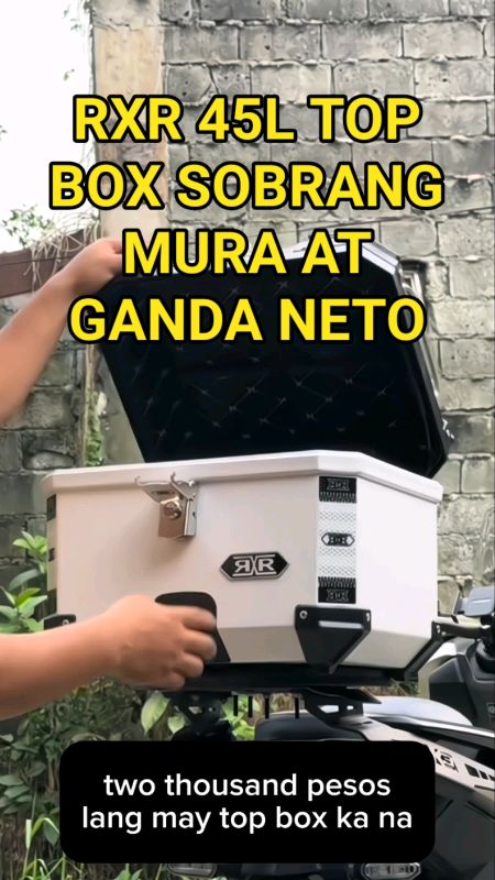 MURA AT QUALITY NA TOP BOX BA HANAP MO HETO NA YON - RXR 45L HARD PLASTIC TOP BOX #rxr #hardplastic #topbox #45l #quality #fyp #FreeCoinsInShopeeVideo