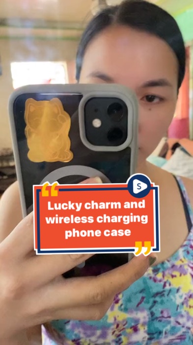 Lucky charm and wireless charging phone case #shopeefinds
