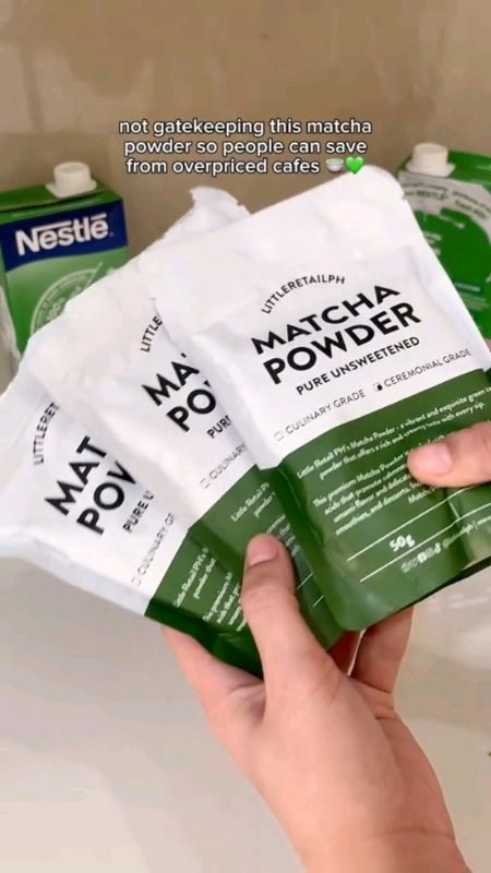 affordable matcha powder from little retail! 🍵 #FreeCoinsInShopeeVideo #masmurasashopee #viral #trending #budolfinds #shopeefinds #matcha #tea #yum