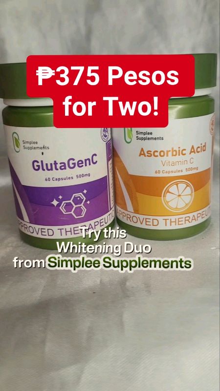 Get this Whitening Duo for only ₱375 Pesos! #SimpleeFam #skinwhitening #gluta #ascorbicacid