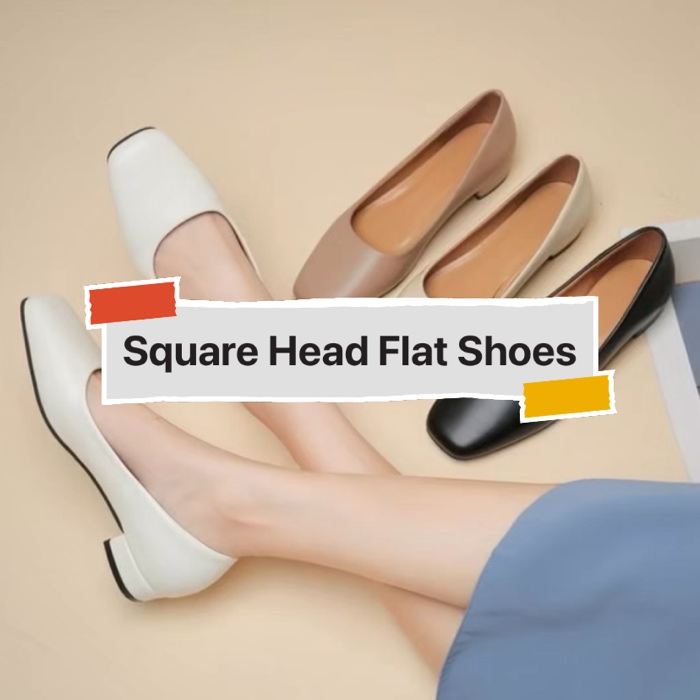 Women’s Square Head Flat Shoes #shoes #flatshoes #dollshoes #footwear