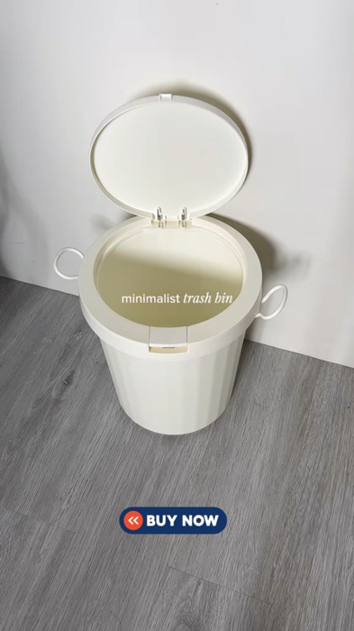 Minimalist Trash Bin #round #trash #can #with #pressed #cover #fyp #trending #viral #MustHave #FreecoinsInShopeeVideo #MasMuraSaShopee