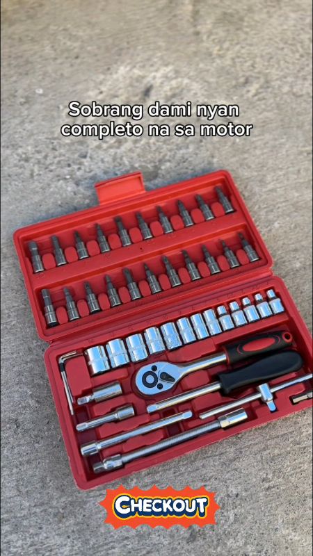 46 Pcs Tool Box Set for Motorcycle #46pcstoolboxset #toolboxset #socketset #toolboxsetformotorcycle #socketwrench #toolset #tools