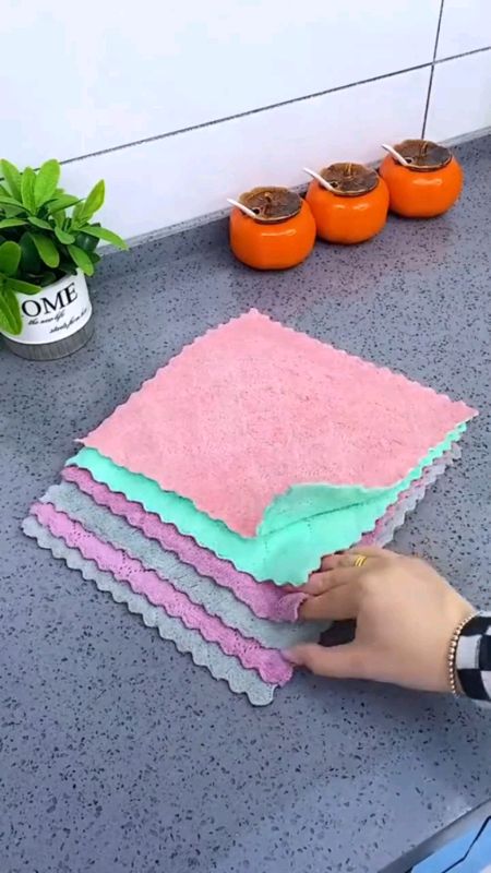 Microfiber cleaning cloth hand wash kitchen towel double-sided thick (16x27) #MasMuraSaShopee #FreeCoinsInShopeeVideo #kitchentowel