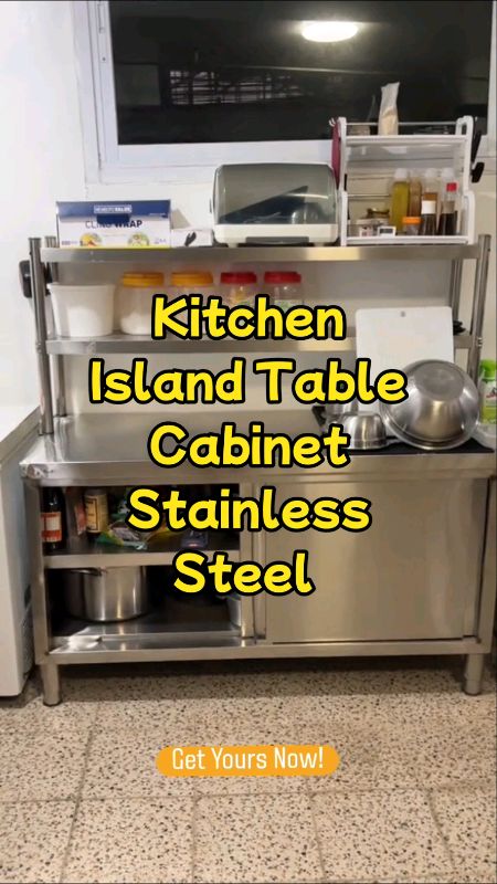 Kitchen Island Table Cabinet Stainless Steel Countertop Kitchen Sink ❤️ #bestseller #MasMuraSaShopee #foryou #fyp#new #trend #pantry #trending #buynow