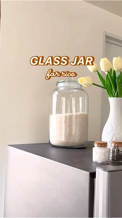 Glass rice dispenser 2kg to 25kg available. #HugotSaShopee #glassjar #glassricejar #glassricedispenser #ricecontainer #ricejar #glass #jars #dispenser