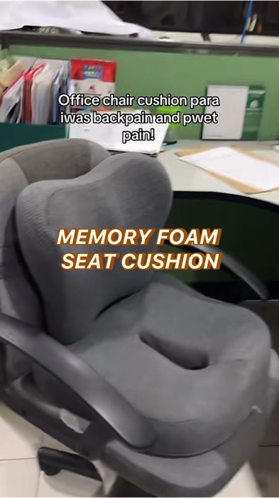 Memory Foam seat cushion office chair lumbar back support. #memoryfoam #lumbarpillow #seatcushion #backsupport #foamchair #lumbar #memoryfoamlumbar