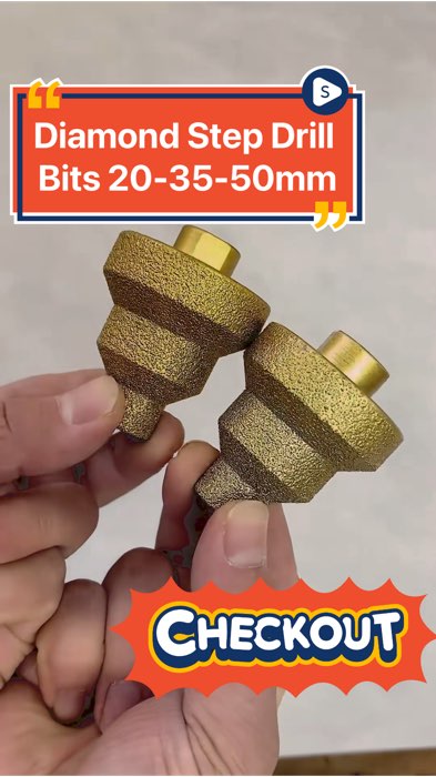 ￼Diamond Step Drill Bits 20-35-50mm for Metal Tile Wood Concrete Marble Engineered Stone Multi Hole #masmurasashoppe #sulit #sale #tools #DIY