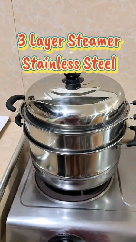 3 Layer Steamer Stainless Steel cooking pots cookware steam#ShopeePHPaydaySale #HugotSaShopee #FreeCoinsInShopeeVideo #MasMuraSaShopee #