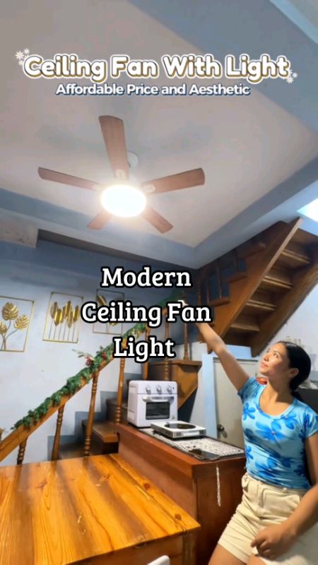 Modern Ceiling Fan Light LED Tricolor 5 Blades w/ Remote #ceilingfanlight #modernceilingfan #modernceilinglight #fanlight #lightfan #nordicceilingfan