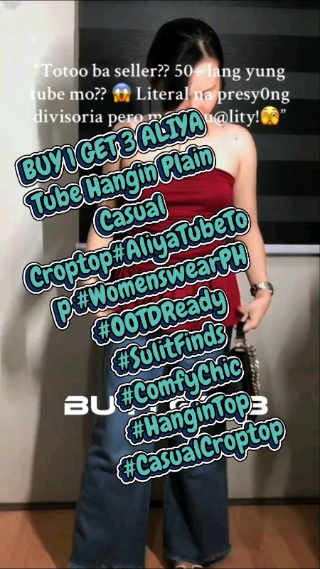 BUY 1 GET 3 ALIYA Tube Hangin Plain Casual Croptop#AliyaTubeTop #WomenswearPH #OOTDReady #SulitFinds #ComfyChic #HanginTop #casualcroptop
