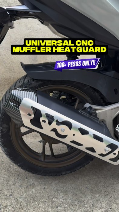 DAGDAG PORMA! CNC ALLOY HEATGUARD PWEDE SA CLICK 125 150 160 MIO M3 GEAR GRAVIS ETC. #cnc #alloy #heatguard #mufflercover #motorcycle #scooter #cover