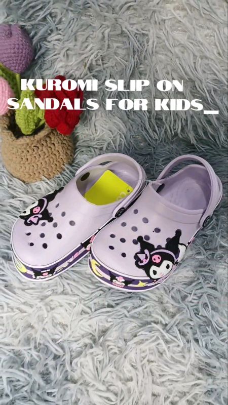 Kuromi slip on sandals for kids #kuromi #kuromisandals #kuromishoes #kuromislippers