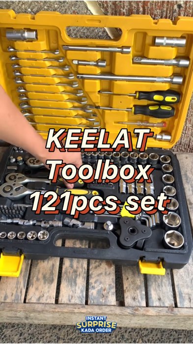 KEELAT 121 Pcs Toolbox Ratchet Wrench Set #keelat #keelattoolbox #HugotSaShopee #MasMuraSaShopee #fyp #trending #viral
