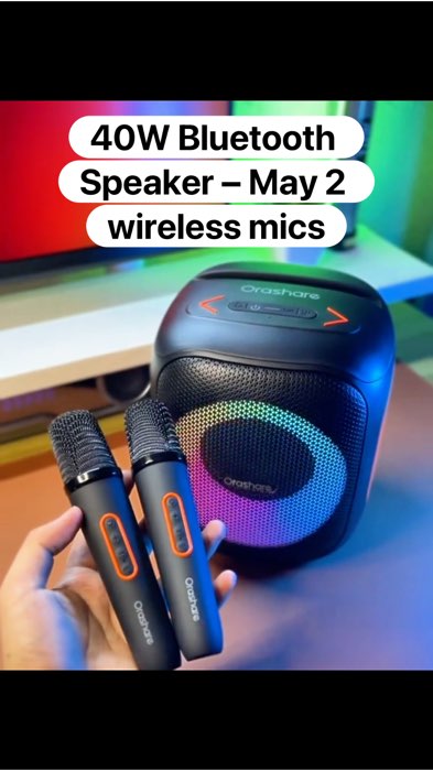 40W Bluetooth speaker na may kasamang 2 wireless microphones. Perfect para sa karaoke, parties, at family gatherings. #karaoke #bluetoothspeaker