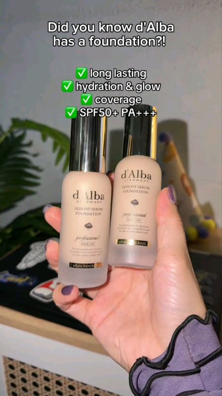 🌿🌷[D'ALBA] d'Alba Skin Fit Serum Foundation for flawless glowing skin and makeup look ✨ #makeup #foundation #dalba #skincare #foryou #trending #sale