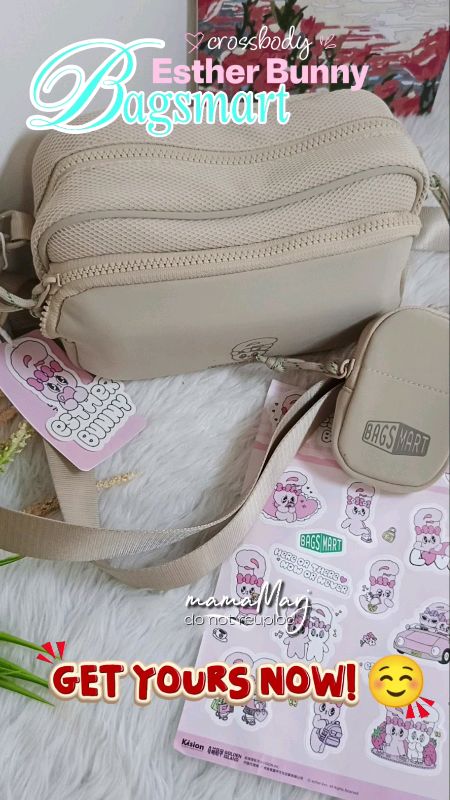 BAGSMART × ESTHER BUNNY Crossbody Bag Casual Waterproof Lightweight Shoulder Bag Slingbag handbag #Bagsmart #crossbodybag #estherbunny #bagsmart