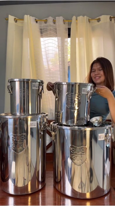 #stainlesssteelricebucket #stainlesssteel #ricecontainer #ricestorage #ricedispenser