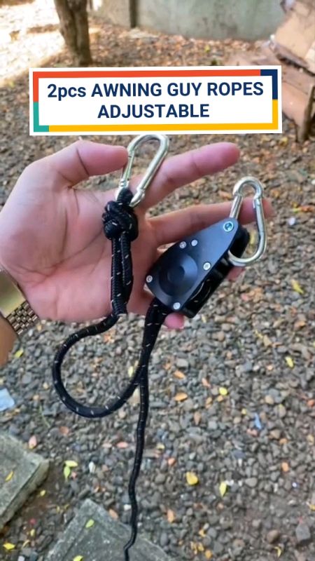 2pcs AWNING GUY ROPES ADJUSTABLE #ShopeePHPaydaySale #FreeCoinsInShopeeVideo #MasMuraSaShopee #SHOPMAC #2pcs #awning #guy #ropes #adjustable