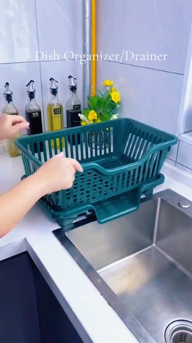 Dish organizer rack drainer #dishorganizer #dishesstorage #plasticdishdrainer #storagerack #kitchenrack #MasMuraSaShopee #FreeCoinsInShopeeVideo