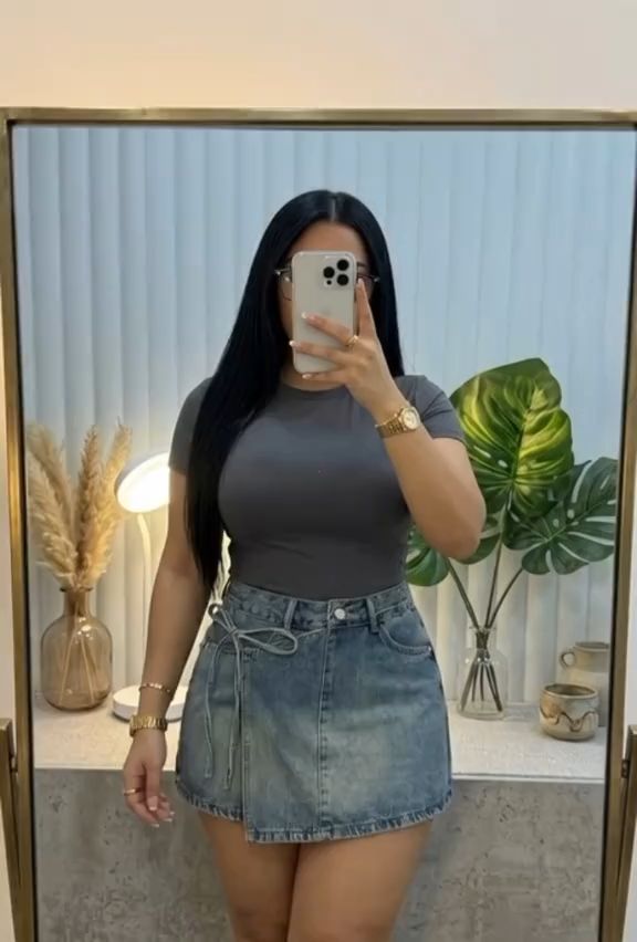 recommend skort!😍#plussizedenimskort #highwaistdenimskort #denimskort #PlusSizeOutfit #2026newarrival #roshjeans #foryou