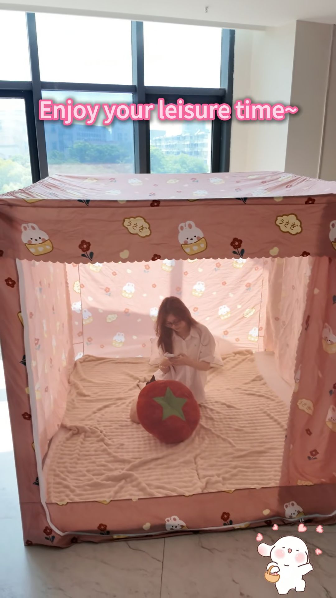 Adorn your home with a cozy pink rabbit-themed mosquito net.#mosquitonet