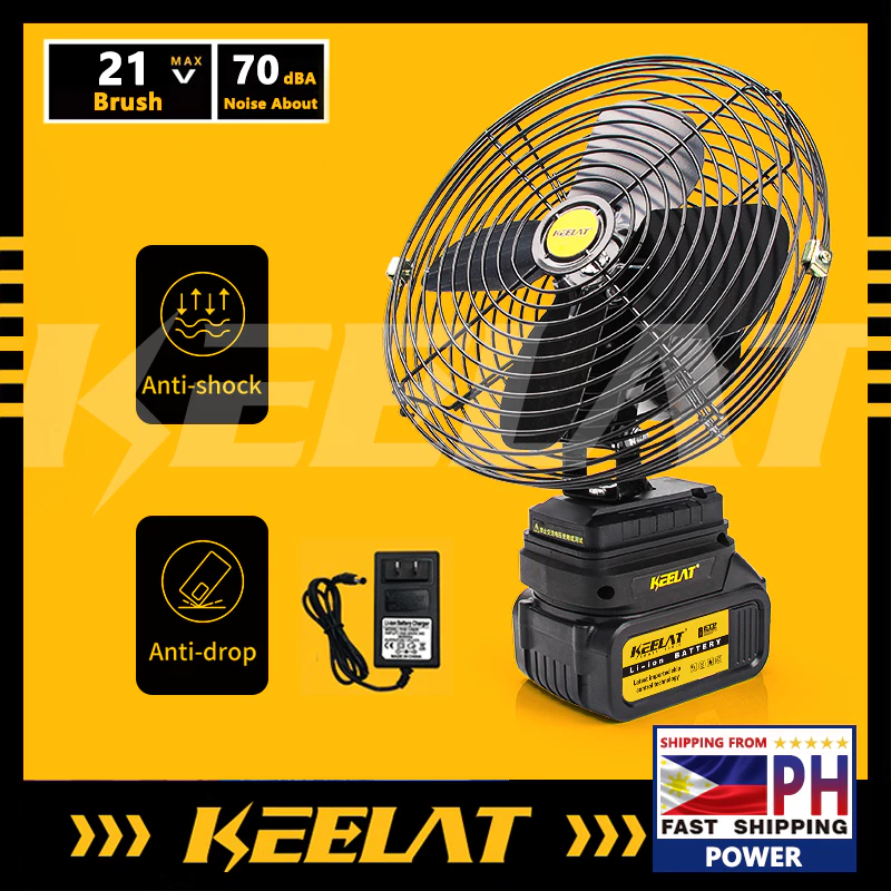 Keelat 5 6 8” inch Portable Fan High Power Outdoor Desktop Cooling Fans Adjustable Cordless Fan