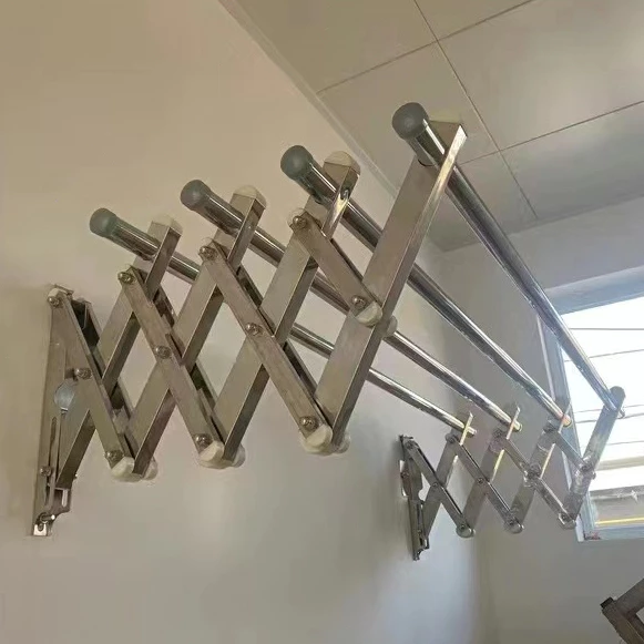 Retractable Foldable Sampaya Stainless Wall Mounted Clothes Drying Rack Hanger stand Clothes Rack