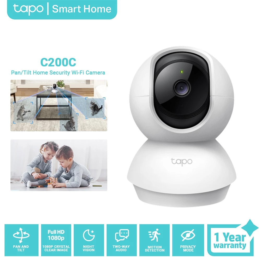 TP Link Tapo C200C Cctv Camera 1080P Security Wireless indoor Cctv Camera Pan Tilt Home Security