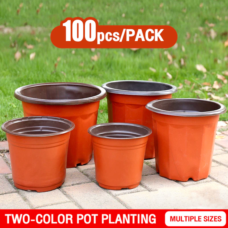 10Pcs 50Pcs 100Pcs Set Flower Pot Plastic Plant Pots Desktop Potted Soft Nursery Garden