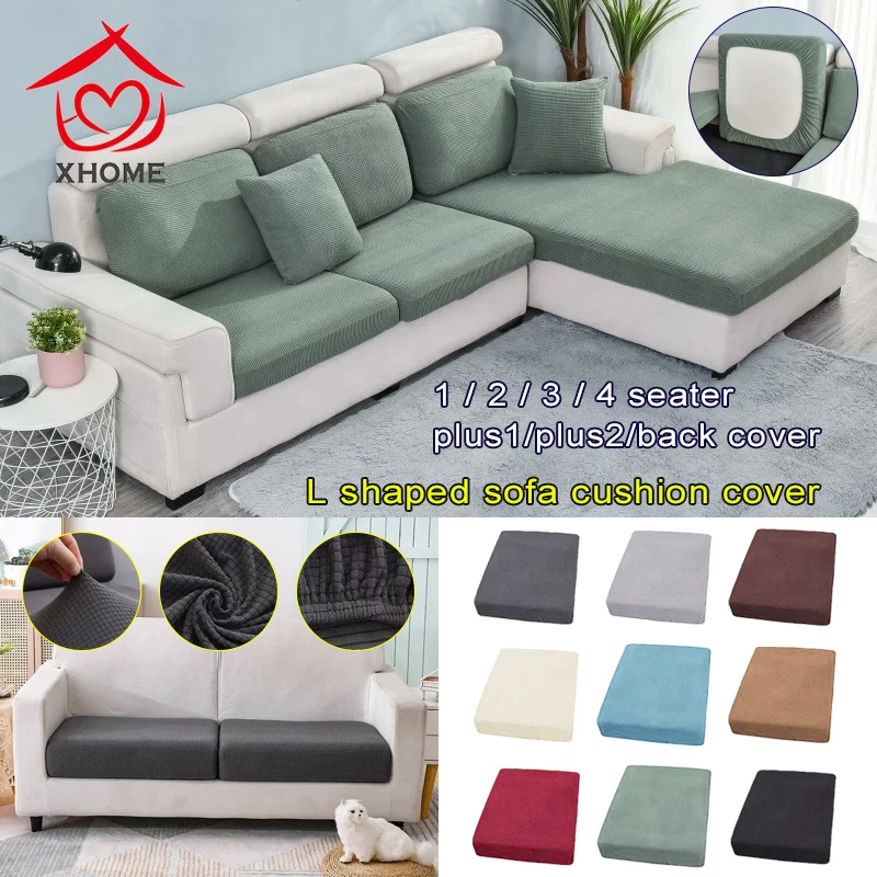 Elastic Sofa Seat Cover Stretchable L Shape Sofa Cushion Cover Slipcovers Anti Slip 1 2 3 4 Seater