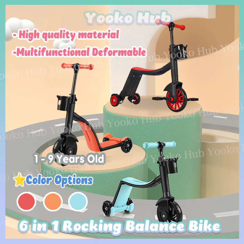 6 in 1Kids Bike For Kids Baby Walker Children's balance car Multifunctional Deformable