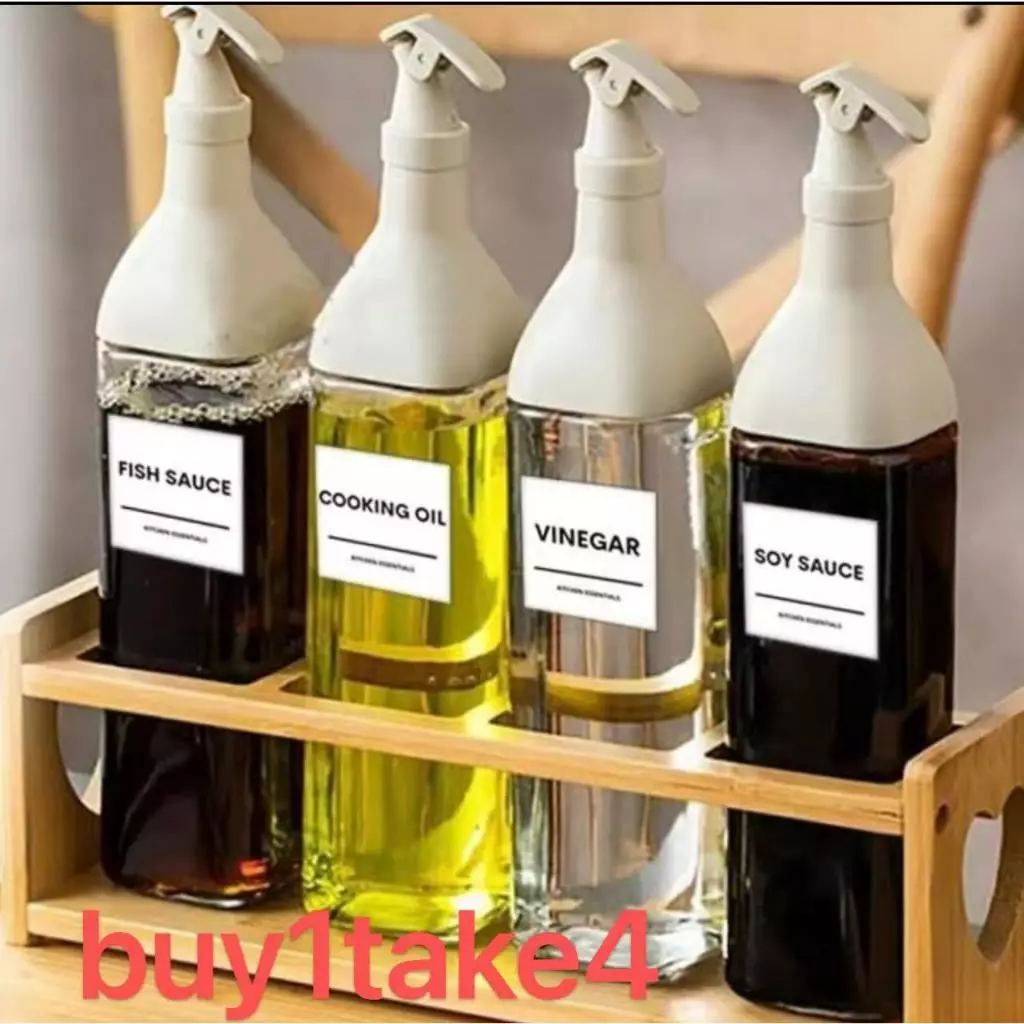 5PCS 500ml Nordic Condiments Seasoning Glass Bottle OilLeak Proof Soy Sauce Vinegar Sesame