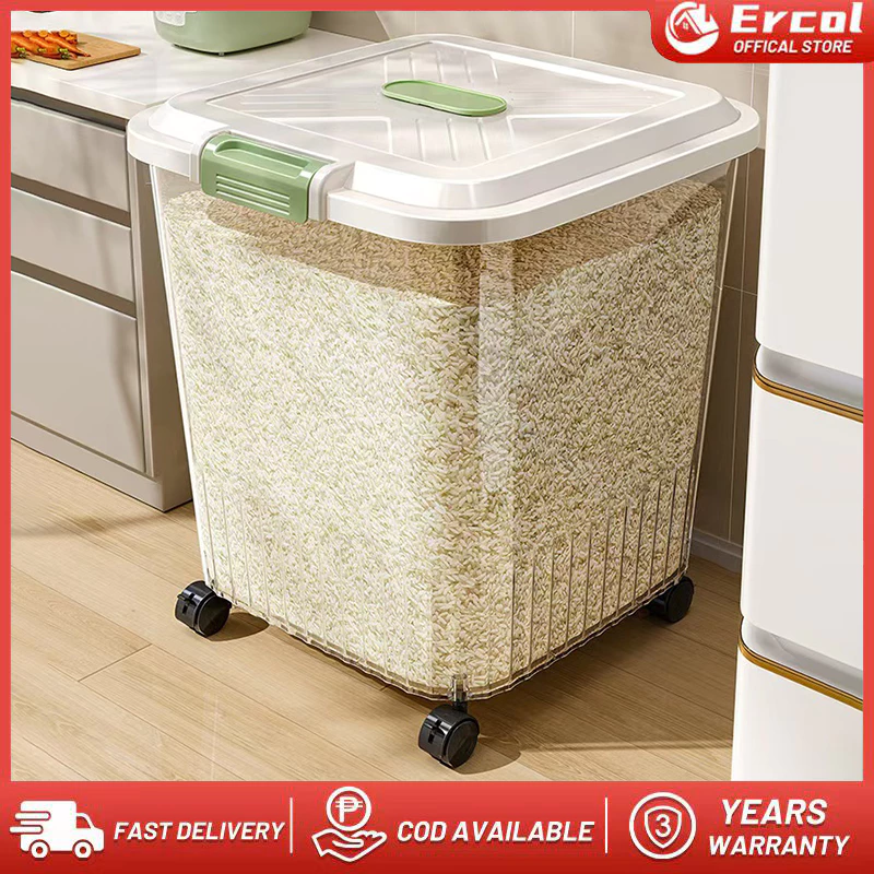25Kg Rice dispenser Moisture and insect prevention rice container Food storage container With wheels