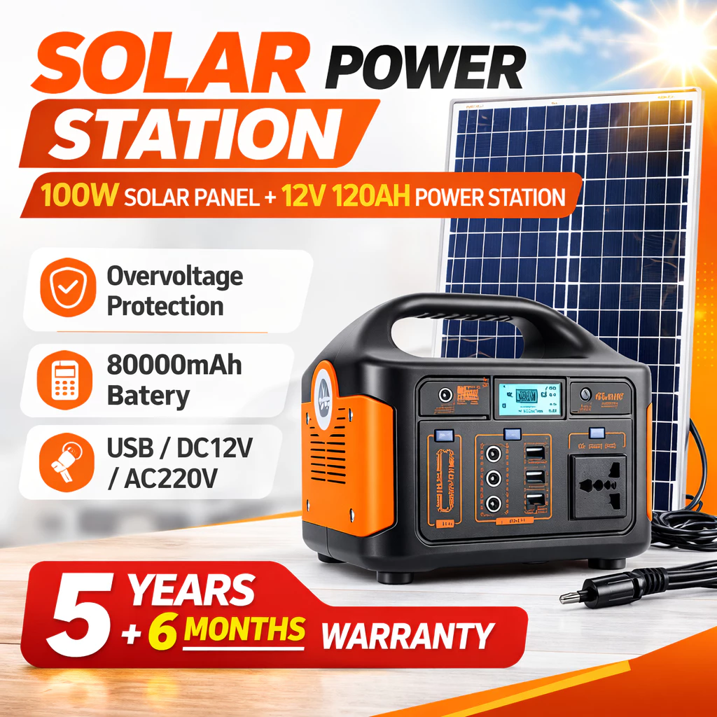 Power Station with Solar Panel 300w 86000mah Solar Generator Powerbank Outdoor Solar Power Station