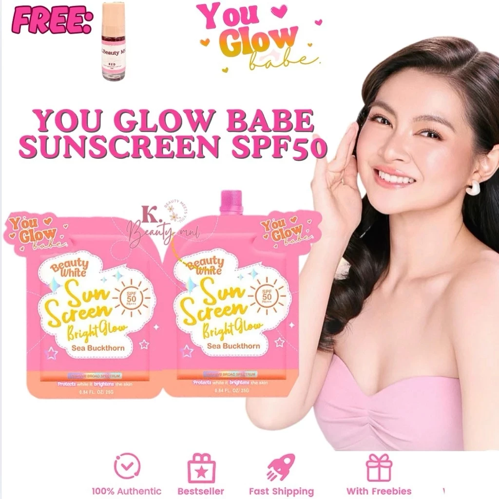 You Glow Babe Beauty White Sunscreen Bright Glow with Sea Buckthorn and 50 SPF