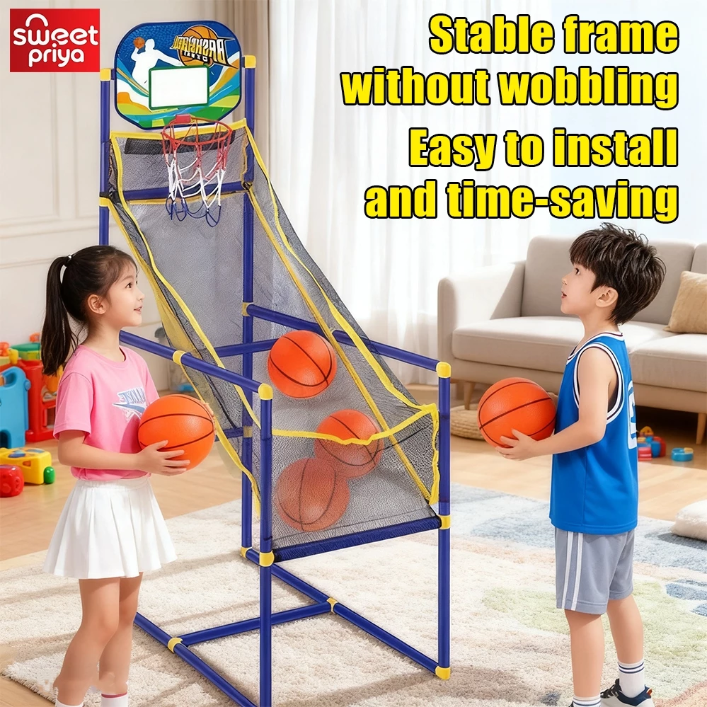 Children's Sport Basketball Ring Toys Basketball Arcade Game With Board And Stand For Kids (2 balls)
