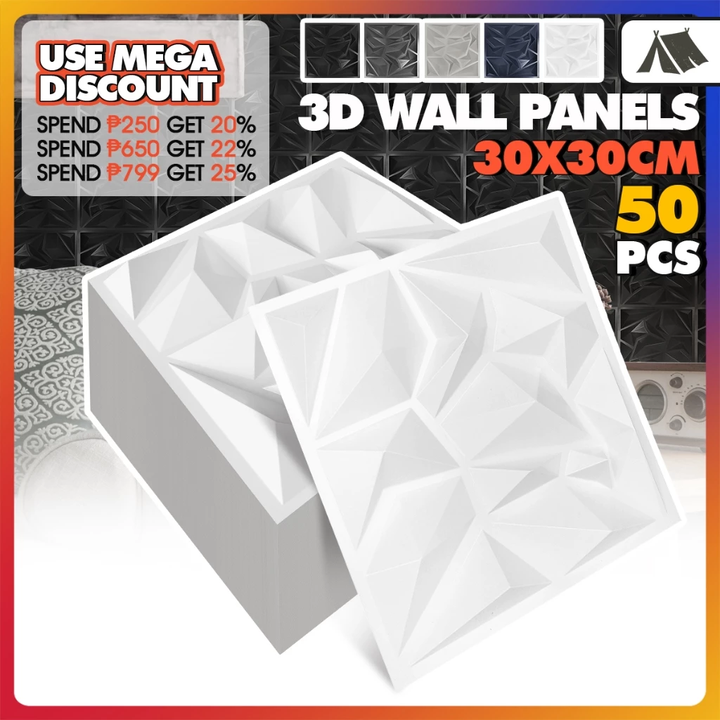 50Pc Pvc Wall Panel 3D Wallpaper Wall Design Decor Home Living Room Aesthetic Backround Wall Sticker