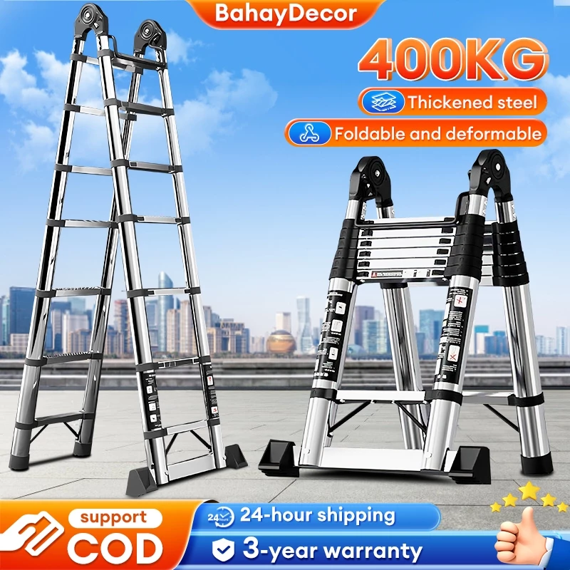 Telescopic Ladder Aluminum Heavy Duty Upgrade Anti slip Portable Thickened Multipurpose Adjustable