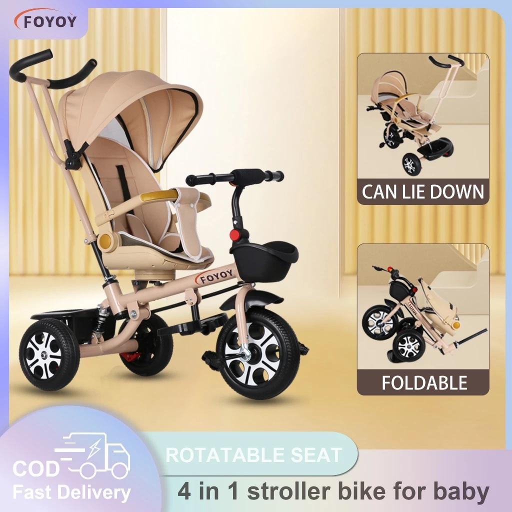 Stroller Bike for Baby Boy Baby Tricycle with Push Handle Three Modes Kids Bike Strollers Foldable