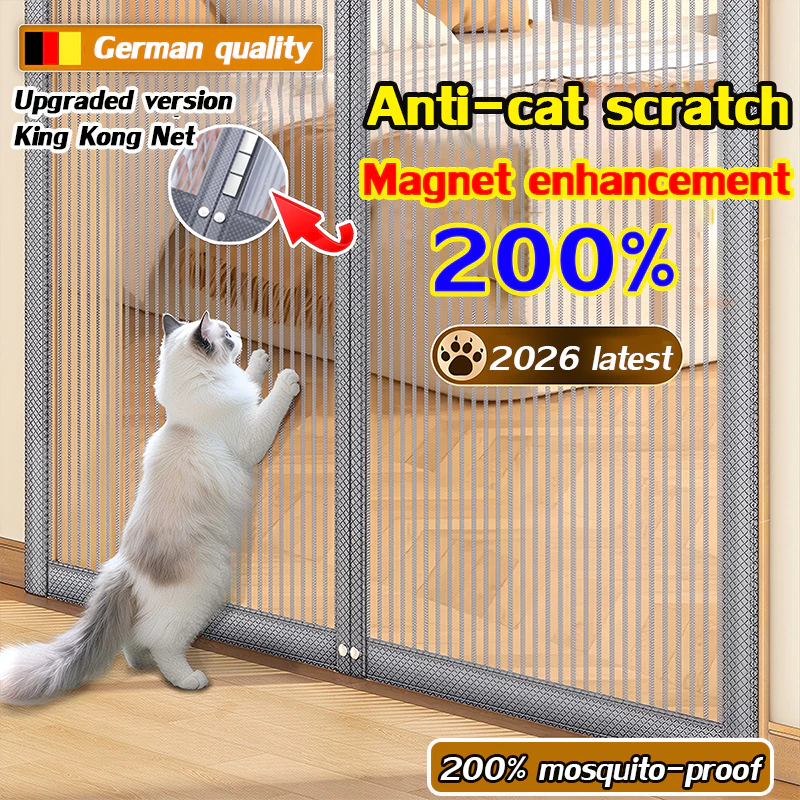 200% cat proof screen door magnetic curtain door Anti mosquito door screen magnetic mesh