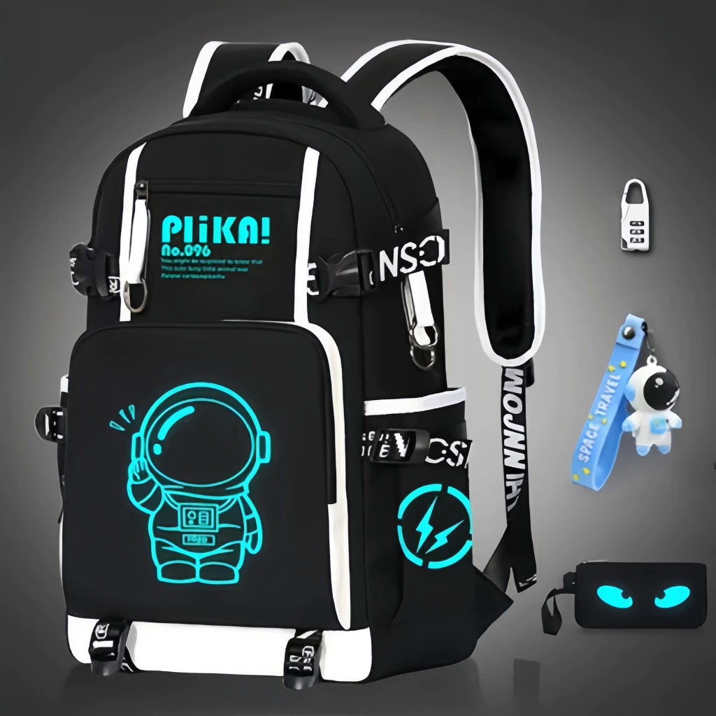 2026 Luminous Schoolbag Children's One Piece Astronaut Backpack large Capacity Waterproof