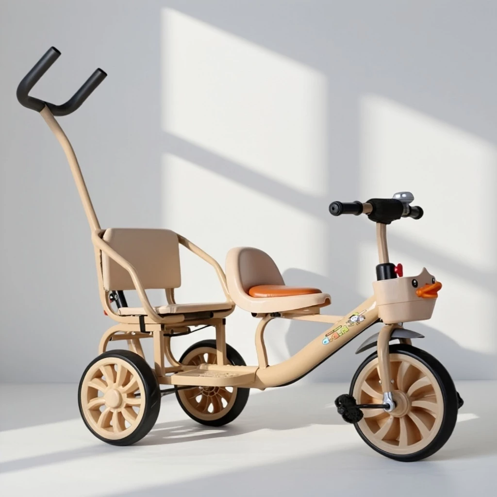 Kids Bicycle Twin Tricycle Bike 2 Seater 3 Rubber Wheels for 2 6 years twin bike tricycle baby