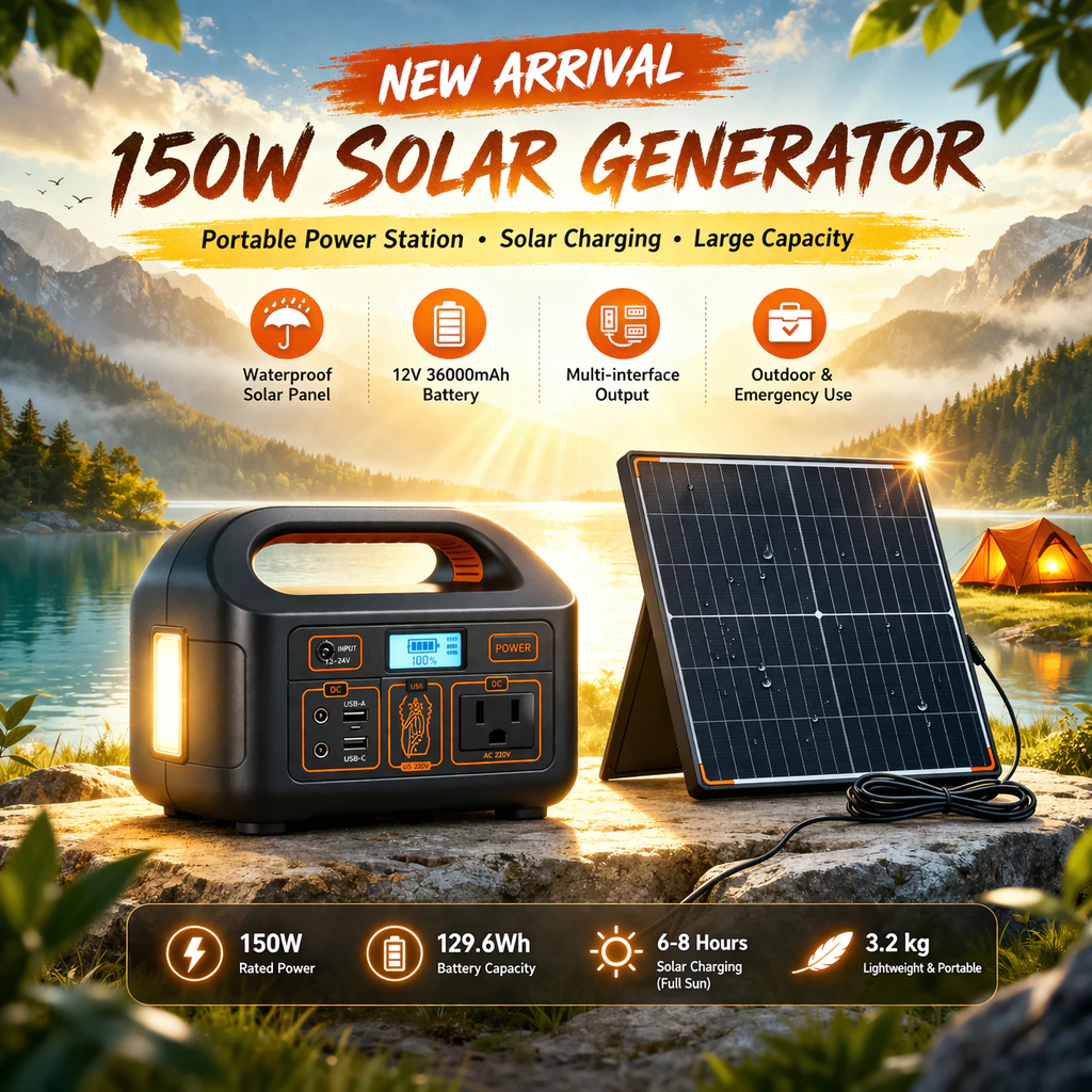 150W Power Station Power 220V 36,000mAh Portable Big Capacity Solar Generator EG 008 power bank